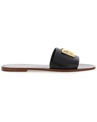 Dolce & Gabbana - Leather Slide Sandal - Lyst
