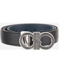 Ferragamo - Double Hook Reversible Leather Belt - Lyst