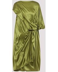 Dries Van Noten - Kleedjes ,Groen ,Elegante Groene Zijden Jurk - Lyst