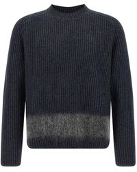 DSquared² - Geribbelde Trui Met Wollen Vlak - Lyst