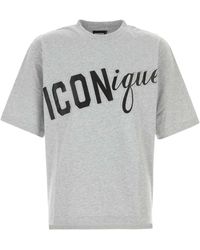 DSquared² - Melange Grey Cotton Oversize T-shirt - Lyst