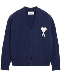 Ami Paris - Wool Ami De Coeur Cardigan - Lyst