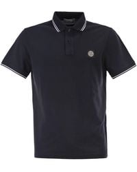 Stone Island - Slim-fit Poloshirt Met Korte Mouwen En Kompaspatch - Lyst