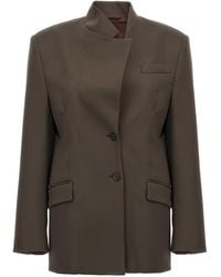 The Attico - Maxi Shoulder Strap Blazer - Lyst