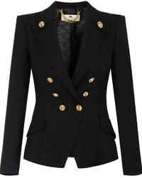 Elisabetta Franchi - Double-Breasted Jacket With Flap Pockets - Lyst