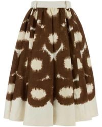 Prada - Printed Cotton Skirt - Lyst