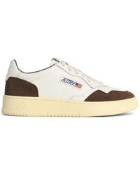 Autry - 'Medalist Low' And Lear And Suede Sneakers - Lyst