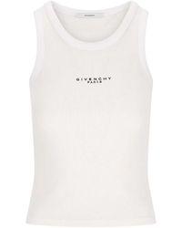 Givenchy - Geribbelde Tanktop Met Logo - Lyst