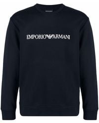 Emporio Armani - Logo Cotton Blend Sweatshirt - Lyst