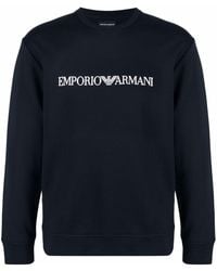 Emporio Armani - Logo Cotton Blend Sweatshirt - Lyst