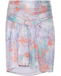 IRO - Floral Print Silk Mini Skirt - Lyst