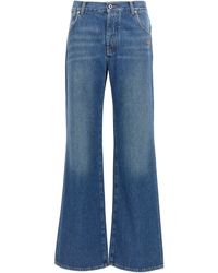 Off-White c/o Virgil Abloh - Logo Embroidery Jeans Blu - Lyst