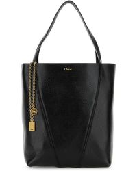 Chloé - Chloã Spin Large Hammered Leather Tote Bag - Lyst