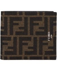 Fendi - Wallets Men Fabric Brown - Lyst