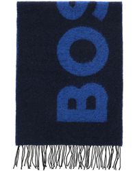 BOSS by HUGO BOSS Bufanda Armin con logo - Azul