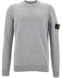Stone Island - Trui Met Ronde Hals En Logopatch - Lyst