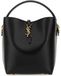 Saint Laurent - Leather Le 37 Bucket Bag - Lyst