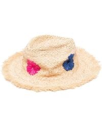 Paul Smith - Floral-Embroidery Straw Hat - Lyst