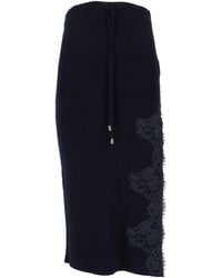 Ermanno Scervino - Fitted Lace Detailing Knitted Midi Skirt - Lyst