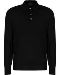 Emporio Armani - Pullover Aus Schurwolle Mit Polokragen - Lyst