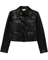 P.A.R.O.S.H. - Veste En Cuir Macio À Poches À Rabat - Lyst