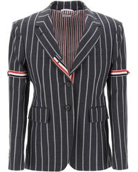 Thom Browne - Striped Single-breasted Jacket - Lyst