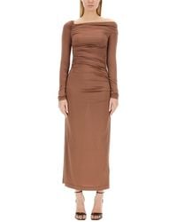 Helmut Lang - Off-Shoulder Midi Dress - Lyst