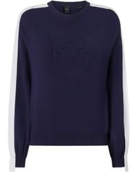 Pinko - Sudadera de cuello de tripulación de con mangas anchas y logotipo en relieve - Lyst