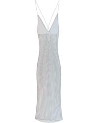 Ganni - Long Mesh -jurk Met Kristallen - Lyst