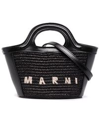Marni - Raffia And Leather Tropiacalia Micro Satchel Bag - Lyst