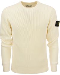 Stone Island - Ripped Pullover in jungfräuliche Wolle - Lyst