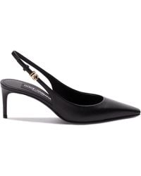 Dolce & Gabbana - Leather Slingback Décolleté Pumps - Lyst