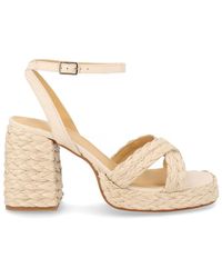 Castañer - Castañer Multicolour Raffia Leather Heels - Lyst