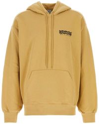 Carhartt - Mustard Cotton Hooded Stamp Sweat - Lyst