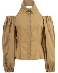MVP WARDROBE - Cotton Shirt With Balloon Sleeves - Lyst