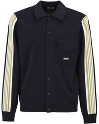 Autry - Knitted Jacket With Buttons And Side Stripes - Lyst