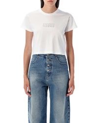MM6 by Maison Martin Margiela - T Shirts En Polos Wit - Lyst