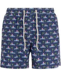 Mc2 Saint Barth - Lichtgewicht Stoffen Swemboxershort Met Afdrukken - Lyst