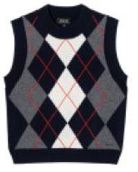 A.P.C. - Sleeveless Argyle Pattern Sweater - Lyst
