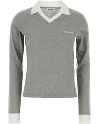 Miu Miu - Cotton Polo Shirt - Lyst