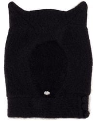 Coperni - Gebreide Hoorn Beanie Hoed Wol Zwart - Lyst