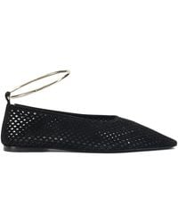 Jil Sander - Suede Perforated Ballet Flats - Lyst