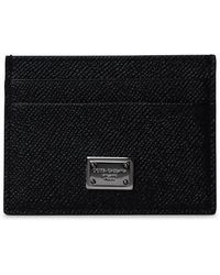 Dolce & Gabbana - Schwarzer Kartenhalter Mit Logoplakette - Lyst
