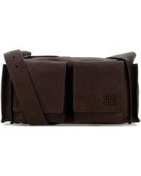 Miu Miu - Dark Nappa Leather Utilitaire Crossbody Bag - Lyst