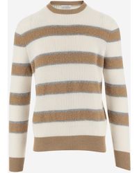 Malo - Cashmere Pullover mit gestreiftem Muster - Lyst