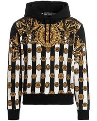 Versace - Printed Hooded Sweatshirt - Lyst