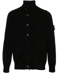 Stone Island - Logo Wool Cardigan - Lyst