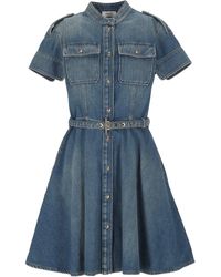 McQueen - Hemdblusenkleid Aus Denim - Lyst