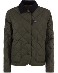 Fay - Quilted Jacket With Corduroy Collar And Hook - Lyst