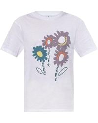 Paul Smith - T-Shirt mit Blumen-Print - Lyst